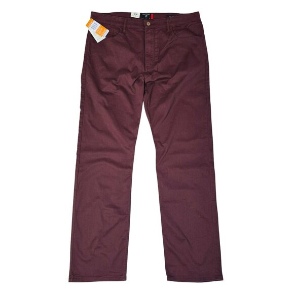Mens Dockers Jean Cut 38x34 Straight Fit Stretch Jeans Pants Khaki Maroon